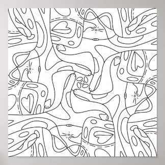 夏を意識して猫おもしろいを溶かすポスター ポスター