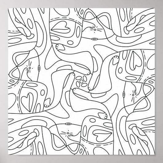 夏を意識して猫おもしろいを溶かすポスター ポスター (正面)