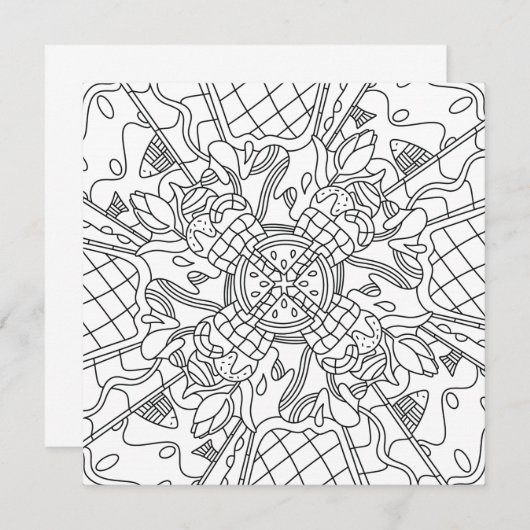 夏を意識:クリエイティブとカラーリングよくはしゃぐカード (正面/裏面)