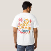 夏を楽しむビーチパームツリーTシャツ Tシャツ (裏面フル)