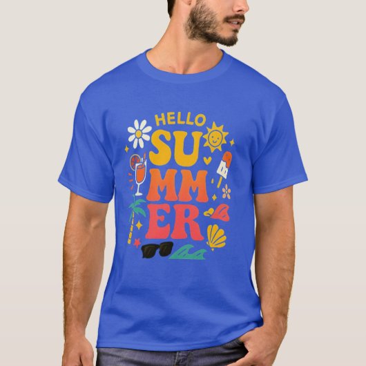 夏を楽しむTシャツ - 太陽の輝き、笑顔、そして季節の変わり目 Tシャツ (正面)