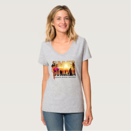 夏を楽しもう | 女性用Vネック Tシャツ