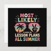 夏を通してレッスンプランで働く可能性が最も高い 招待状 (正面/裏面)