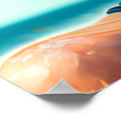 夏を過素晴らしごす |美しい女性ビーチ ポスター (角)