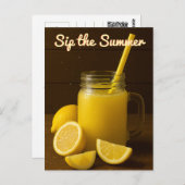 夏を飲む – レモンジュース葉書 ポストカード (正面/裏面)