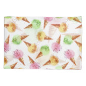 夏アイスクリーム水の色のパターン。 枕カバー (裏面)