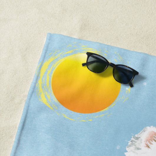 夏アメリカのエスキモー犬 ビーチタオル (インサイチュ)