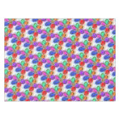 夏アート水色の花 テーブルクロス (正面(横))