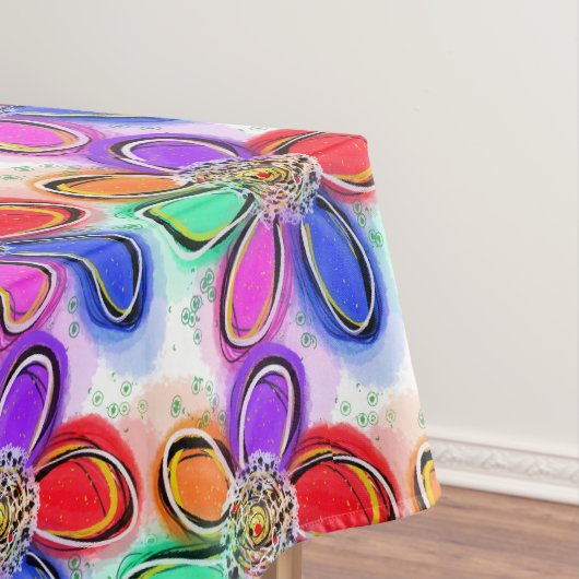 夏アート水色の花 テーブルクロス (インサイチュ)