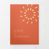 夏イタリアンの日没の写真すべて一つのQR結婚で 三つ折り招待状 (カバー)