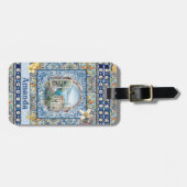 夏イタリアンフローラ青瓦シトラスモノグラム ラゲッジタグ (正面横)