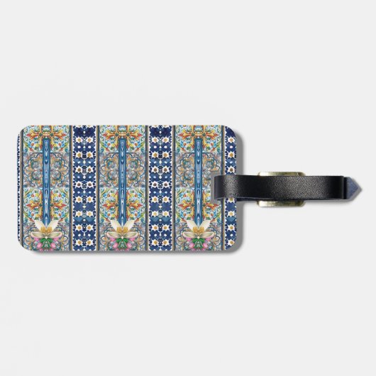 夏イタリアンフローラ青瓦シトラスモノグラム ラゲッジタグ (裏面横)