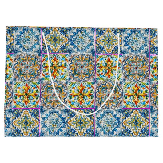 夏イタリアンフローラ青瓦シトラスモノグラム ラージペーパーバッグ (裏面)