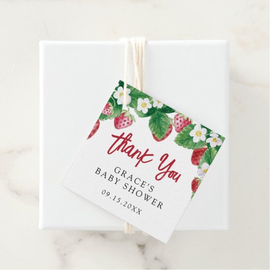 夏イチゴ赤ちゃんシャワーありがとう フェイバータグ (インサイチュ)