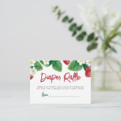 夏イチゴ赤ちゃんシャワーおむつラッフル エンクロージャーカード (スタンド正面)