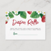 夏イチゴ赤ちゃんシャワーおむつラッフル エンクロージャーカード (正面)