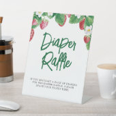 夏イチゴ赤ちゃんシャワーおむつラッフル 台座サイン (インサイチュ)