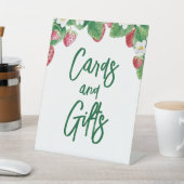 夏イチゴ赤ちゃんシャワーカードギフト 台座サイン (インサイチュ)