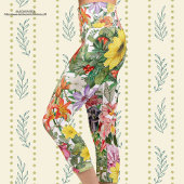 夏エレガントのフローラ数々の色庭園 カプリレギンス