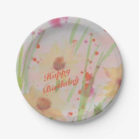 夏エレガントのフローラ ペーパープレート (正面)