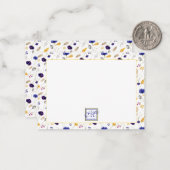 夏エレガントの野草模様モノグラムの ノートカード (正面/裏面インサイチュ)