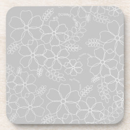 夏エレガントシンプル花模様 コースター