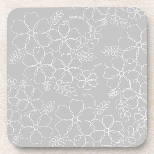 夏エレガントシンプル花模様 コースター (正面)