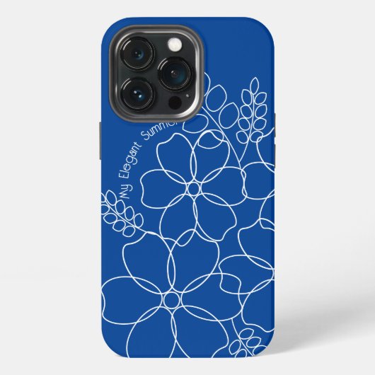 夏エレガントシンプル花模様 iPhoneケース (裏面)