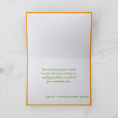 夏エレガントピンクのフラミンゴパームツリーグリーティング カード (内部)