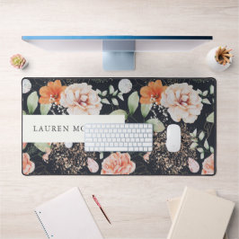 夏エレガントフローラ水彩画 デスクマット