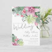 夏エレガント熱帯フローラ結婚ズ 招待状 (スタンド正面)