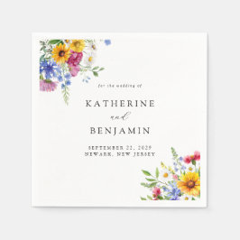 夏エレガント素朴フローラ結婚ズ スタンダードカクテルナプキン