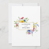 夏エレガント素朴フローラ結婚ズ 招待状 (裏面)