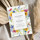 夏エレガント素朴フローラ結婚ズ 招待状