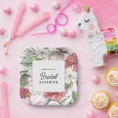 夏エレガント花ブライダルシャワー ペーパープレート (パーティー)