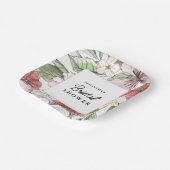 夏エレガント花ブライダルシャワー ペーパープレート (傾斜あり)