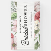 夏エレガント花ブライダルシャワー 横断幕 (縦)