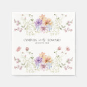 夏エレガント草木野結婚花ナプキン スタンダードカクテルナプキン (正面)