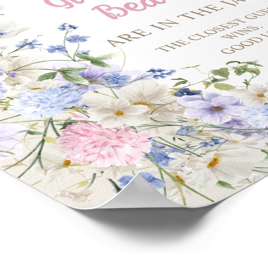 夏エレガント草花グミベアの数 ポスター (角)