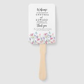 夏エレガント草花結婚の手扇 ハンドファン (正面)