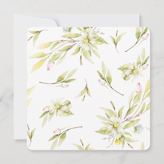 夏エレガント野草植物学結婚院 招待状 (裏面)