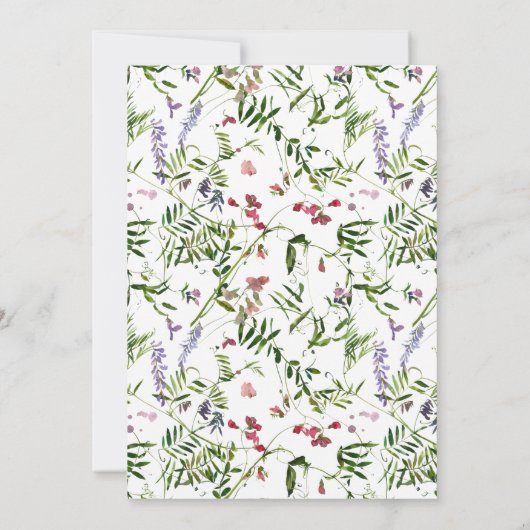 夏エレガント野草水彩50誕生日 招待状 (裏面)