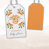 夏オレンジかわいいボディスーツありがとう ギフトタグ