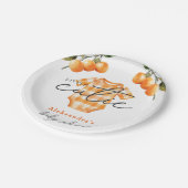 夏オレンジかわいいボディスーツ赤ちゃんシャワー ペーパープレート (アングル)