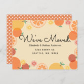 夏オレンジ引越し発表葉書 案内ポストカード (正面/裏面)