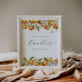 夏オレンジ赤ちゃんシャワーお菓子の数 ポスター