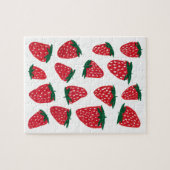 夏オーガニックのイチゴ – 赤と緑 ジグソーパズル (横)