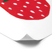 夏オーガニックのイチゴ – 赤と緑 ポスター (角)