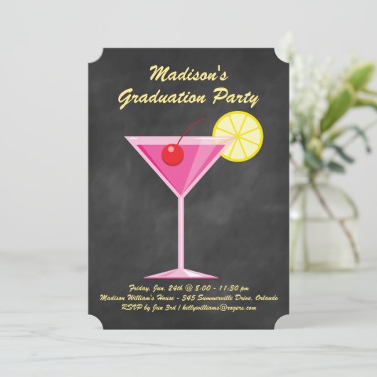 夏カクテル卒業パーティー-黒板 招待状 (スタンド正面)
