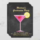 夏カクテル卒業パーティー-黒板 招待状 (正面/裏面)